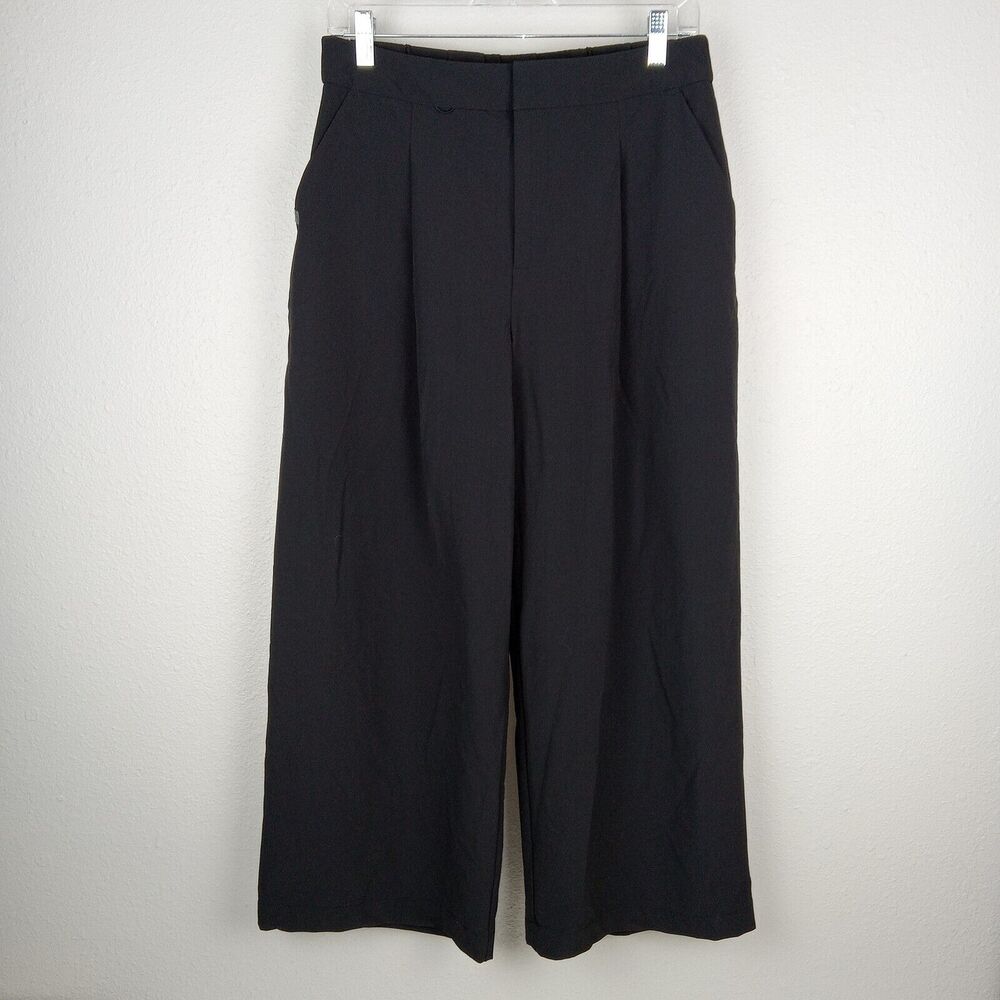 Figs Pro Women’s Black Wide Leg Pants Scrubs Size Medium Snap Button Nursing